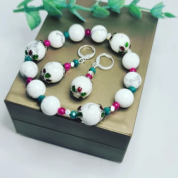 Howlite , Agate set - Picture 4 of 4